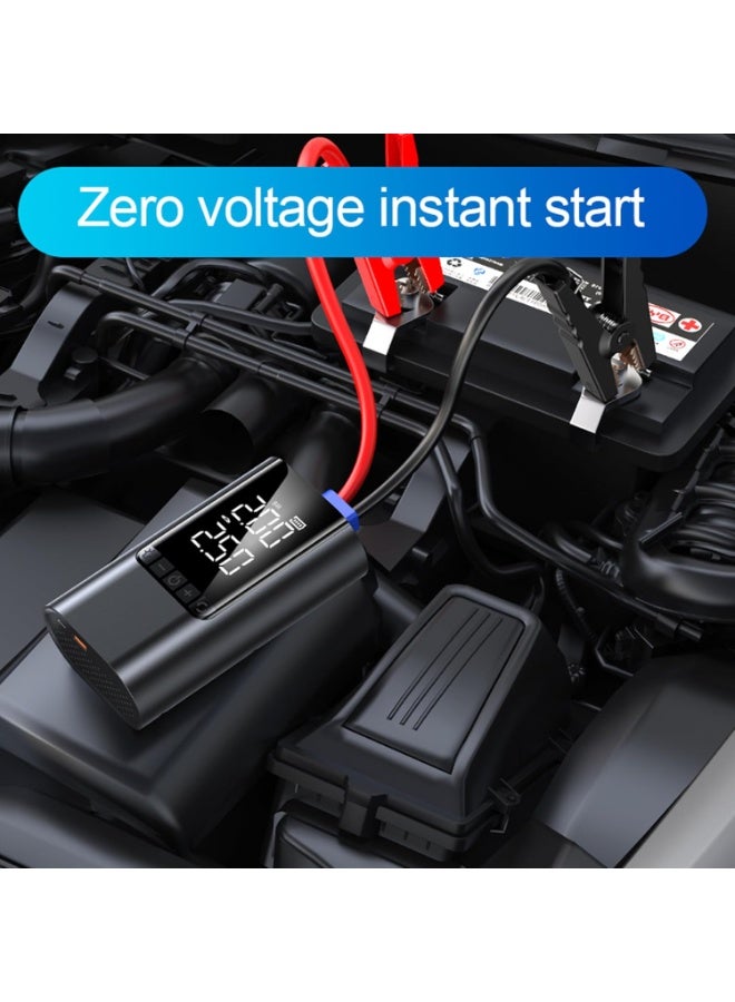 3700 Amp Car Jump Starter, Air Compressor, 10000 mAh Portable Battery & 150 PSI Tire Inflator - Complete Emergency Kit for Cars, SUVs & Trucks - Includes Smart Clamps, LED Light & Carrying Case. - Image 2